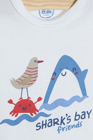 2 macacões Branco e azul-cobalto