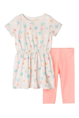 Vestido e leggings Bege e salmão