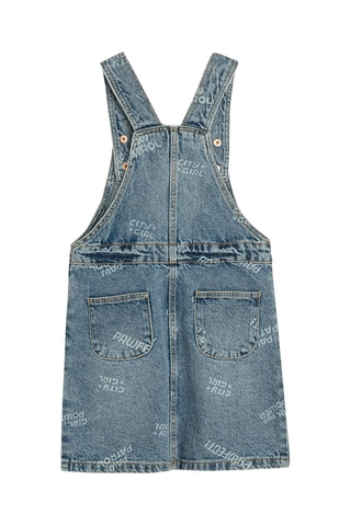 Vestido-jardineiras de ganga Stella Patrulha Pata - Azul