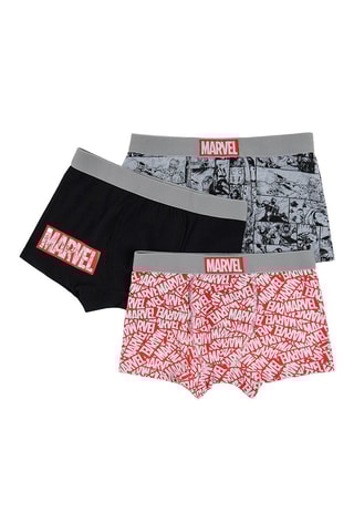 3 boxers Marvel Preto e vermelho
