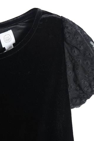 Vestido bi-matéria - Preto