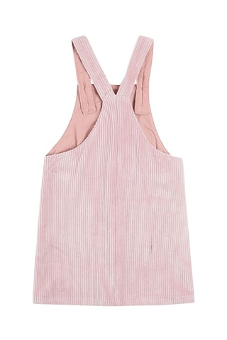 Vestido-jardineiras em veludo - Rosa