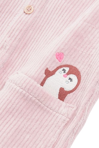 Vestido-jardineiras em veludo - Rosa