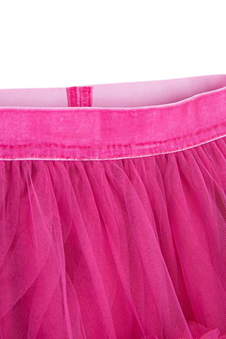 Saia com folhos - Fúcsia