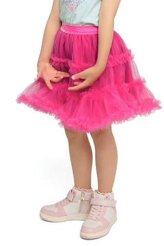 Saia com folhos - Fúcsia