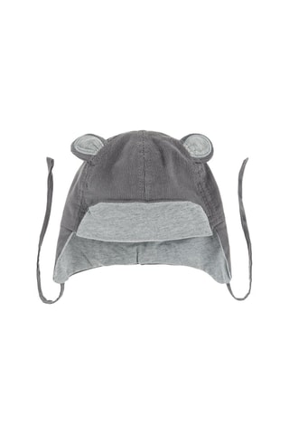 Gorro com orelhas em veludo Cinzento