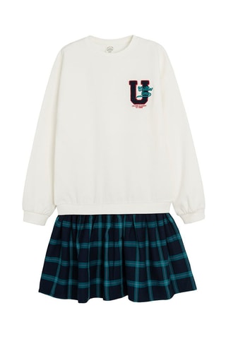 Vestido efeito ilusório - Branco e preto