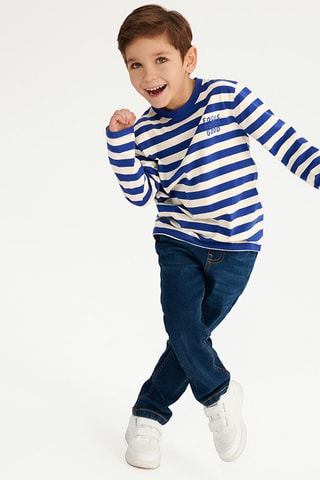 T-shirt Azul-real e branco