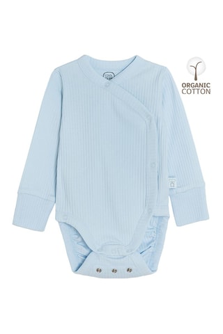 Body de algodão biológico Azul-celeste