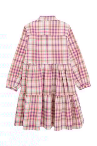 Vestido-camisa - Cru e rosa