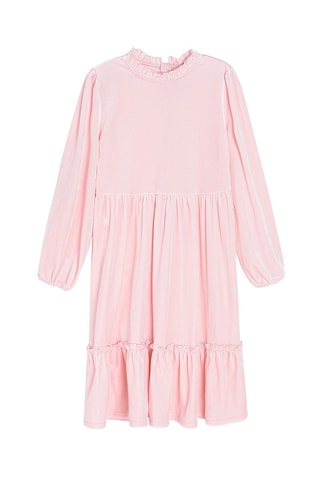 Vestido em veludo - Rosa