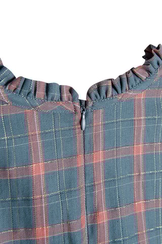 Vestido - Azul-pato e laranja