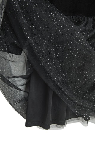 Vestido bi-matéria - Preto