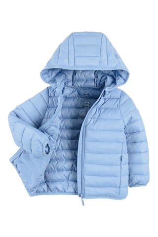 Anorak con capucha - Celeste