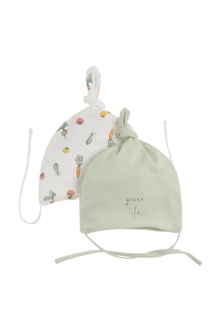 2 gorros atados Branco