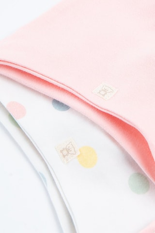 2 gorros atados - Rosa e branco