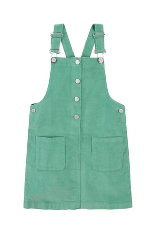 Vestido-jardineiras em veludo Verde