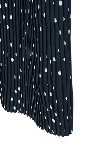 Vestido plissado - Azul-marinho