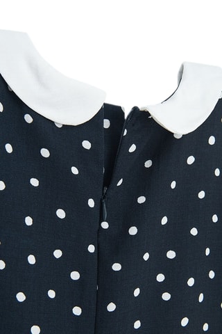 Vestido plissado - Azul-marinho