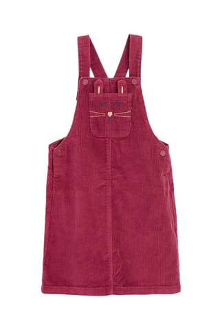 Vestido-jardineiras em veludo - Bordô