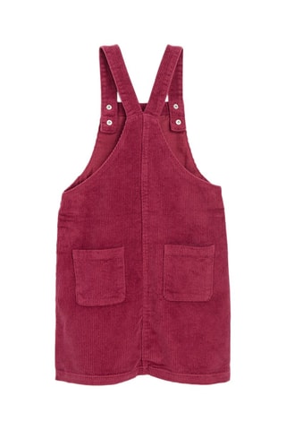 Vestido-jardineiras em veludo - Bordô