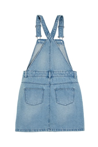 Vestido-jardineiras de ganga - Azul