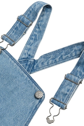 Vestido-jardineiras de ganga - Azul