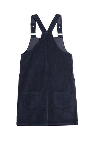 Vestido-jardineiras de veludo Azul-marinho