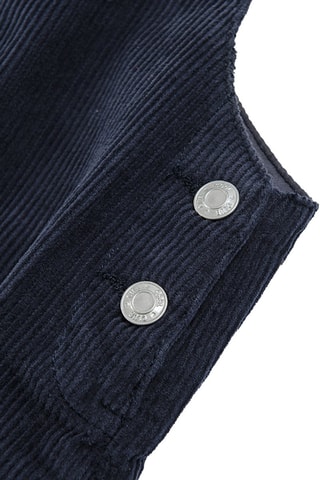 Vestido-jardineiras de veludo Azul-marinho