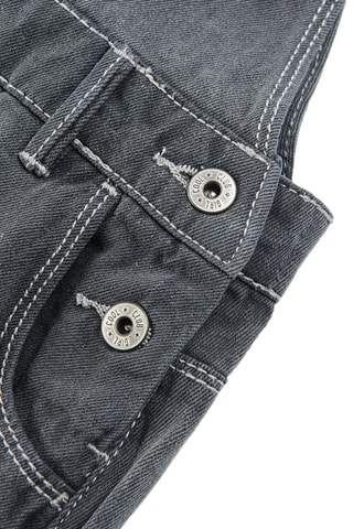 Vestido-jardineiras de ganga Cinzento-escuro