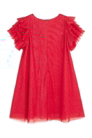 Vestido com purpurinas - Vermelho-framboesa