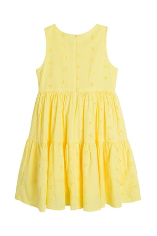 Vestido em bordado inglês Amarelo