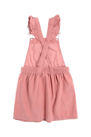 Vestido-jardineiras em veludo - Rosa