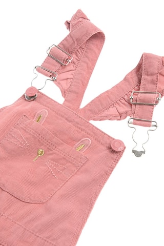 Vestido-jardineiras em veludo - Rosa