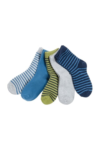 5 pares de meias - Azul-marinho e cinzento