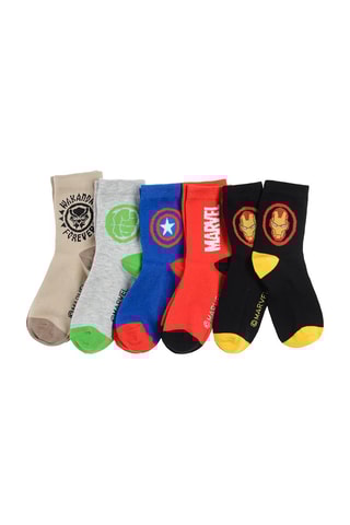 5 pares de meias Avengers Marvel - Bege e cinzento mesclado