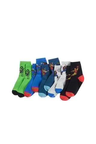 5 pares de meias Os Vingadores Marvel Verde e preto