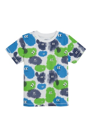 T-shirt Branco e verde-claro