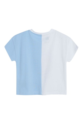 T-shirt. Wit en Hemelsblauw