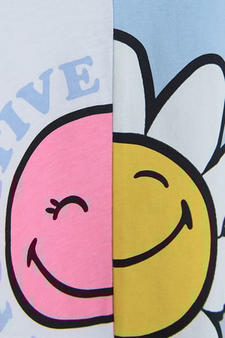 T-shirt. Wit en Hemelsblauw