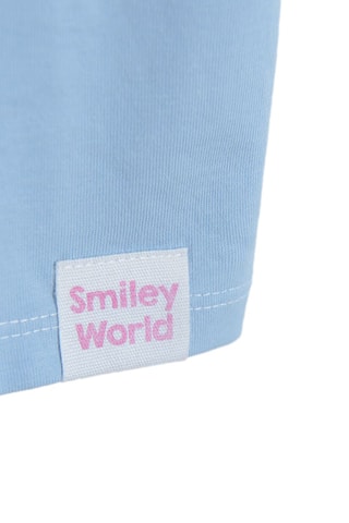 T-shirt. Wit en Hemelsblauw