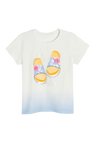 T-shirt dip and dye Branco e azul-celeste