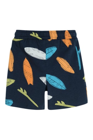 Bermudas Azul-marinho e laranja