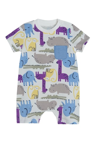 Macacão Branco e azul-claro