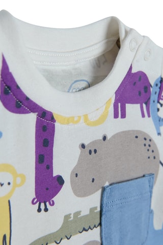 Macacão Branco e azul-claro