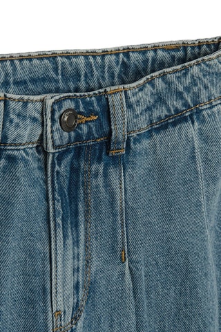 Saia plissada de ganga - Azul