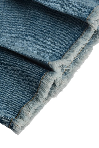 Saia plissada de ganga - Azul