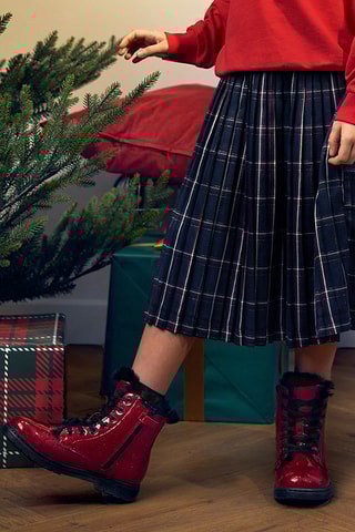 Saia plissada - Azul-marinho