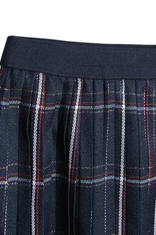 Saia plissada - Azul-marinho