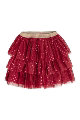 Saia com folhos - Vermelho